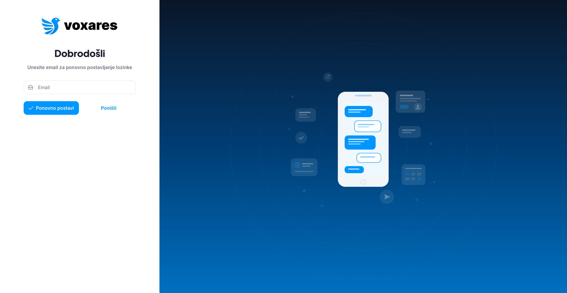 Reset lozinke - unos emaila