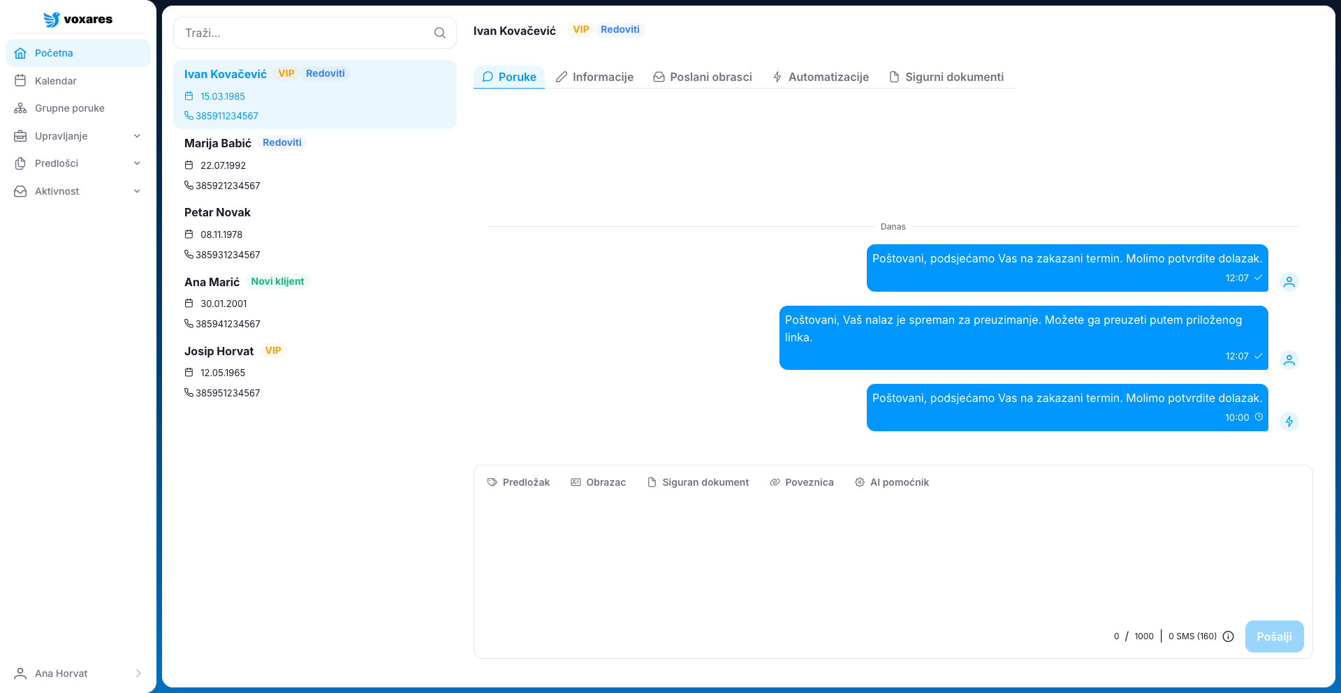 Dashboard - komunikacijski centar
