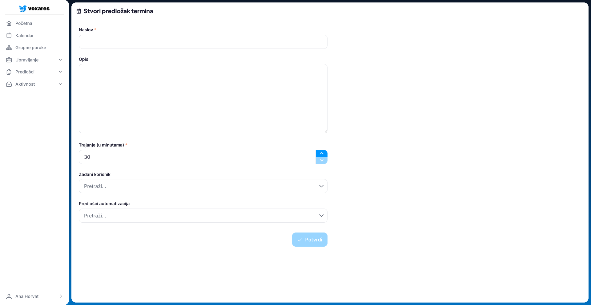 Kreiranje predloška